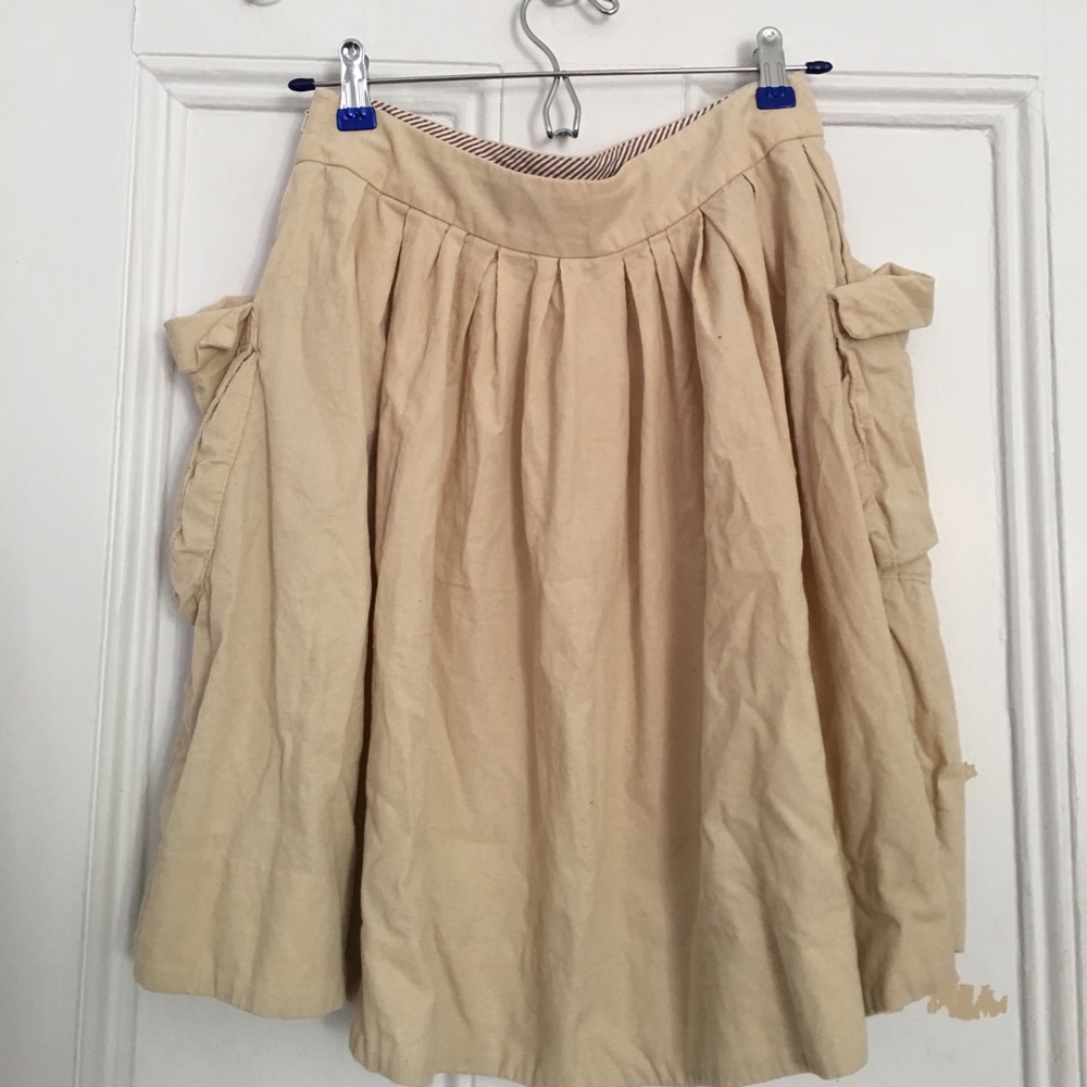 Anthro Maeve Effortless Corduroy Cream Skirt 2 - Picture 4 of 4