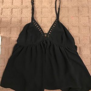 Cute flirty black tank top