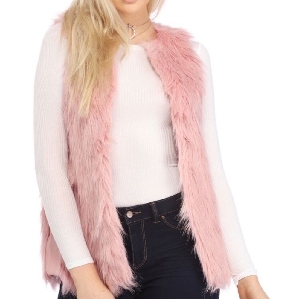 Windsor BNWOT pink faux fur vest