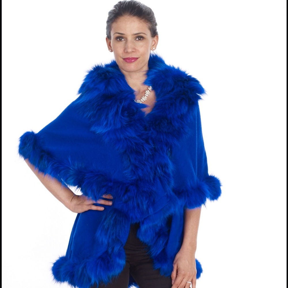 Fox fur poncho