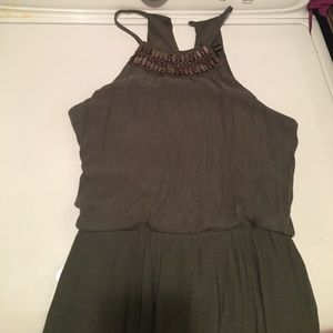 Olive dress high neck dress