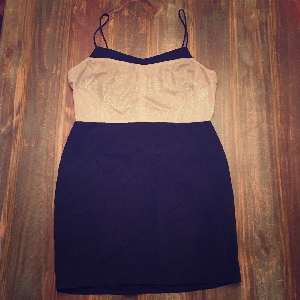 Black and gold shimmer print dress