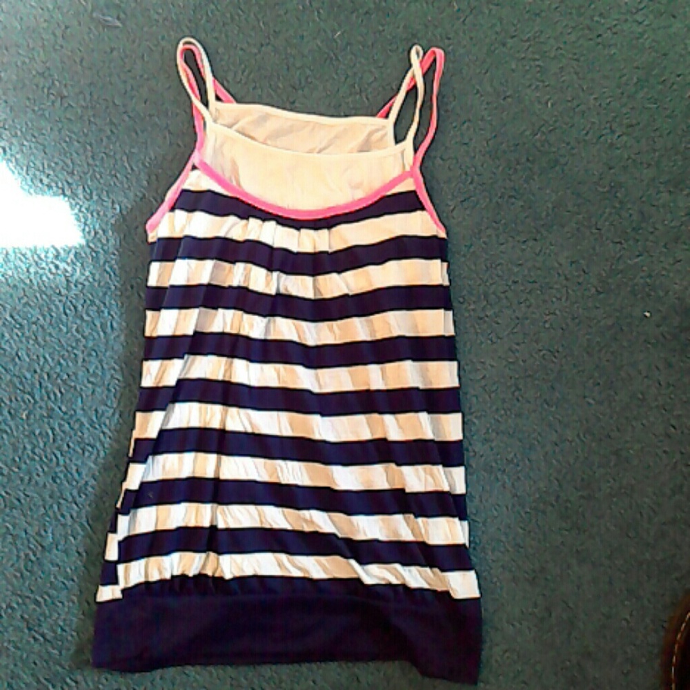 Striped loose tank top