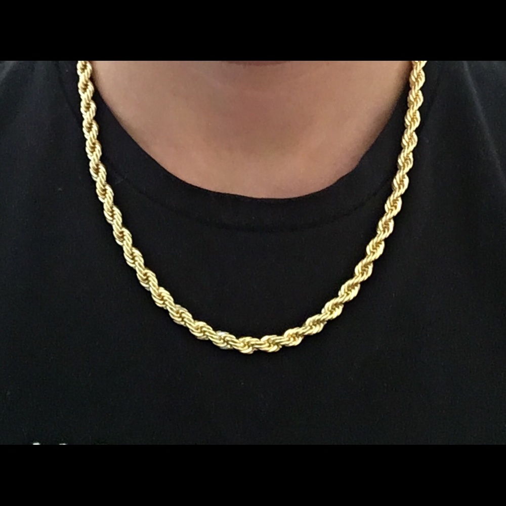Gold Chain Rope Chain Necklace 20in 6mm