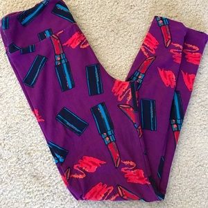 LuLaRoe lipstick leggings OS