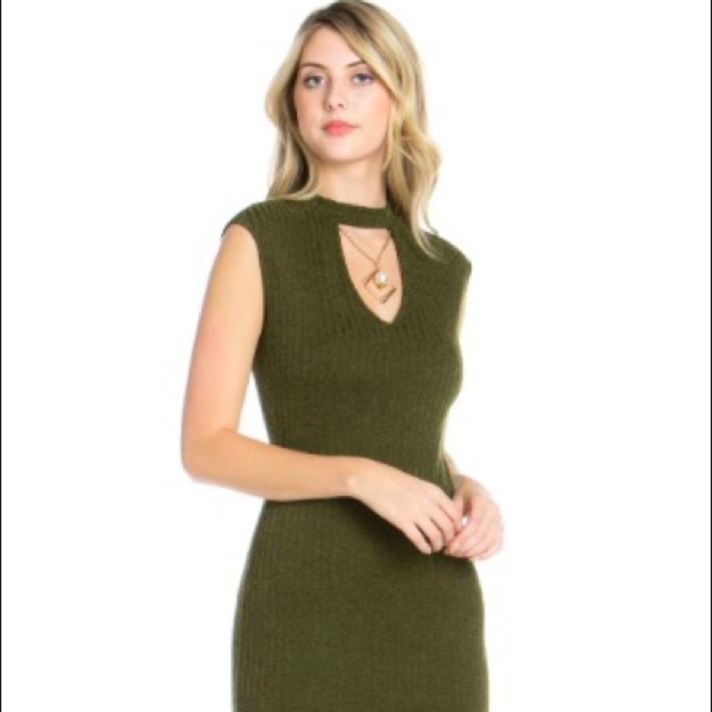 Olive or burgundy midi dress