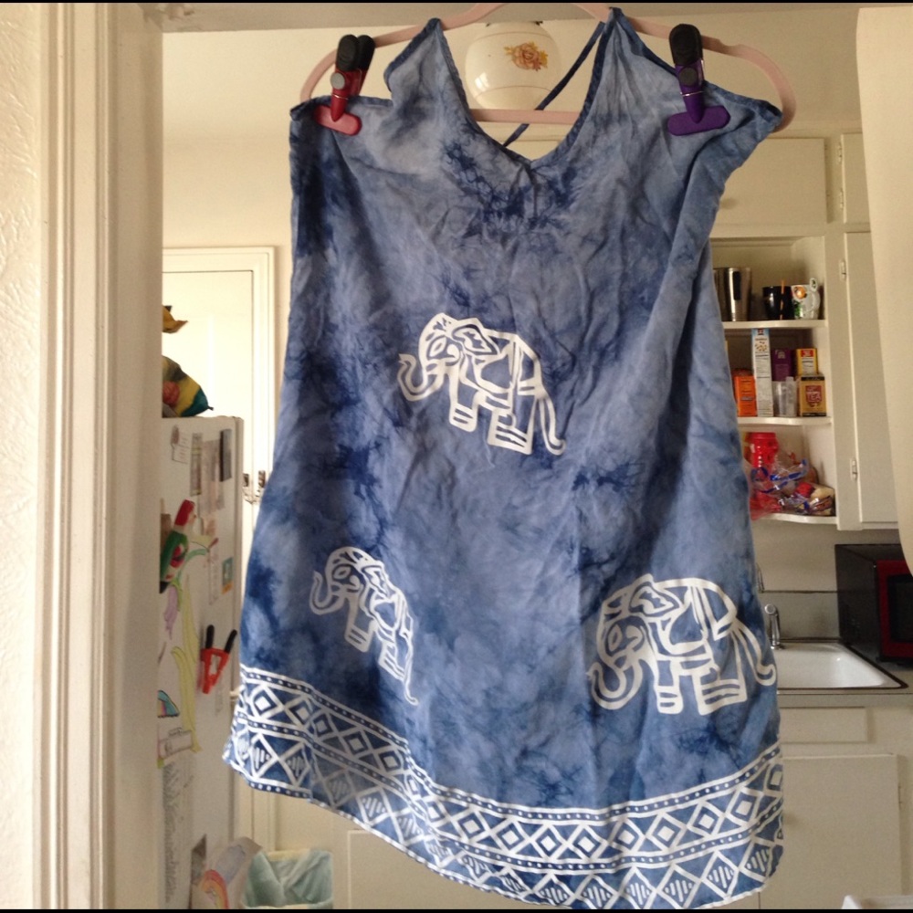 Flowy tie dyed elephant shirt
