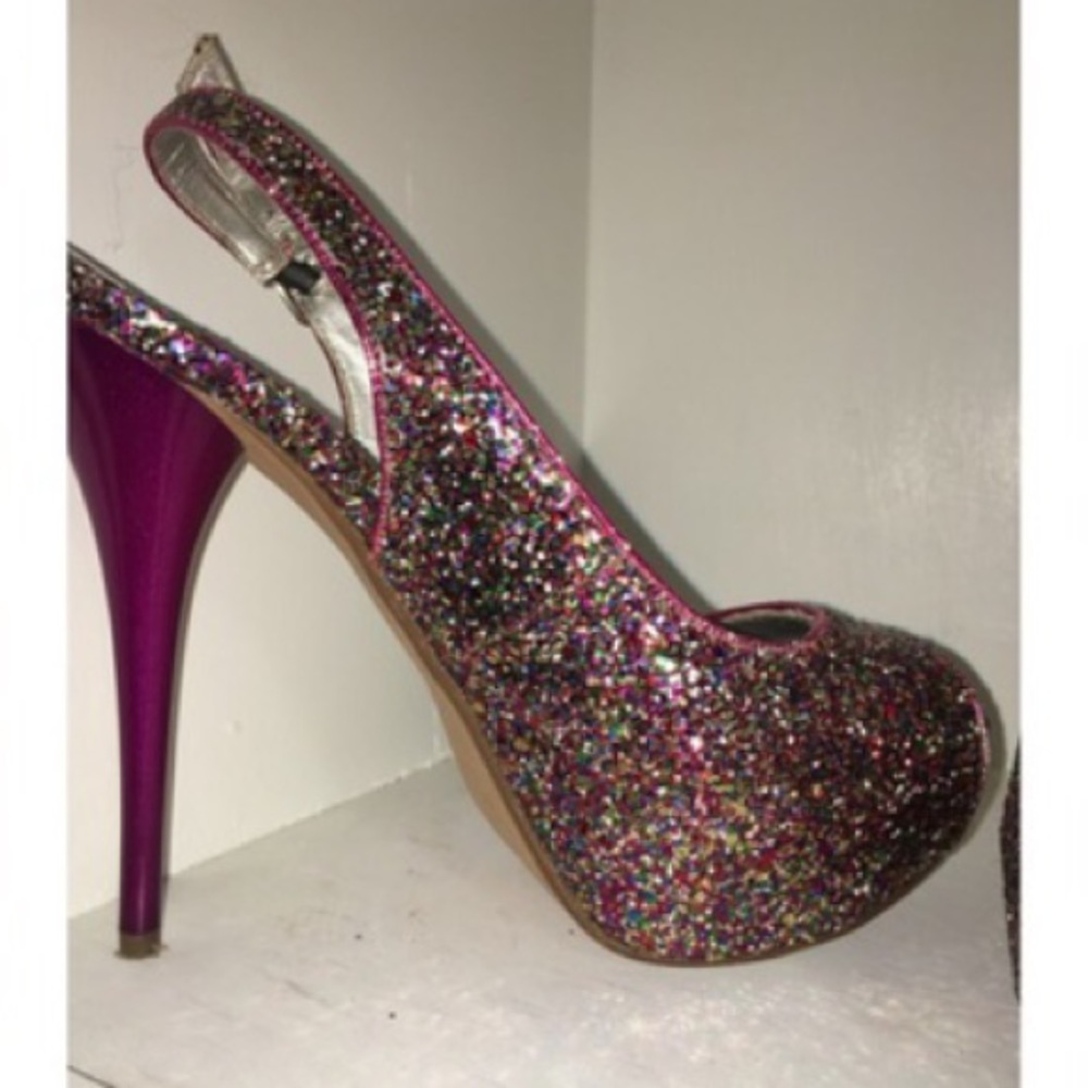 Maroon Sequins Heels