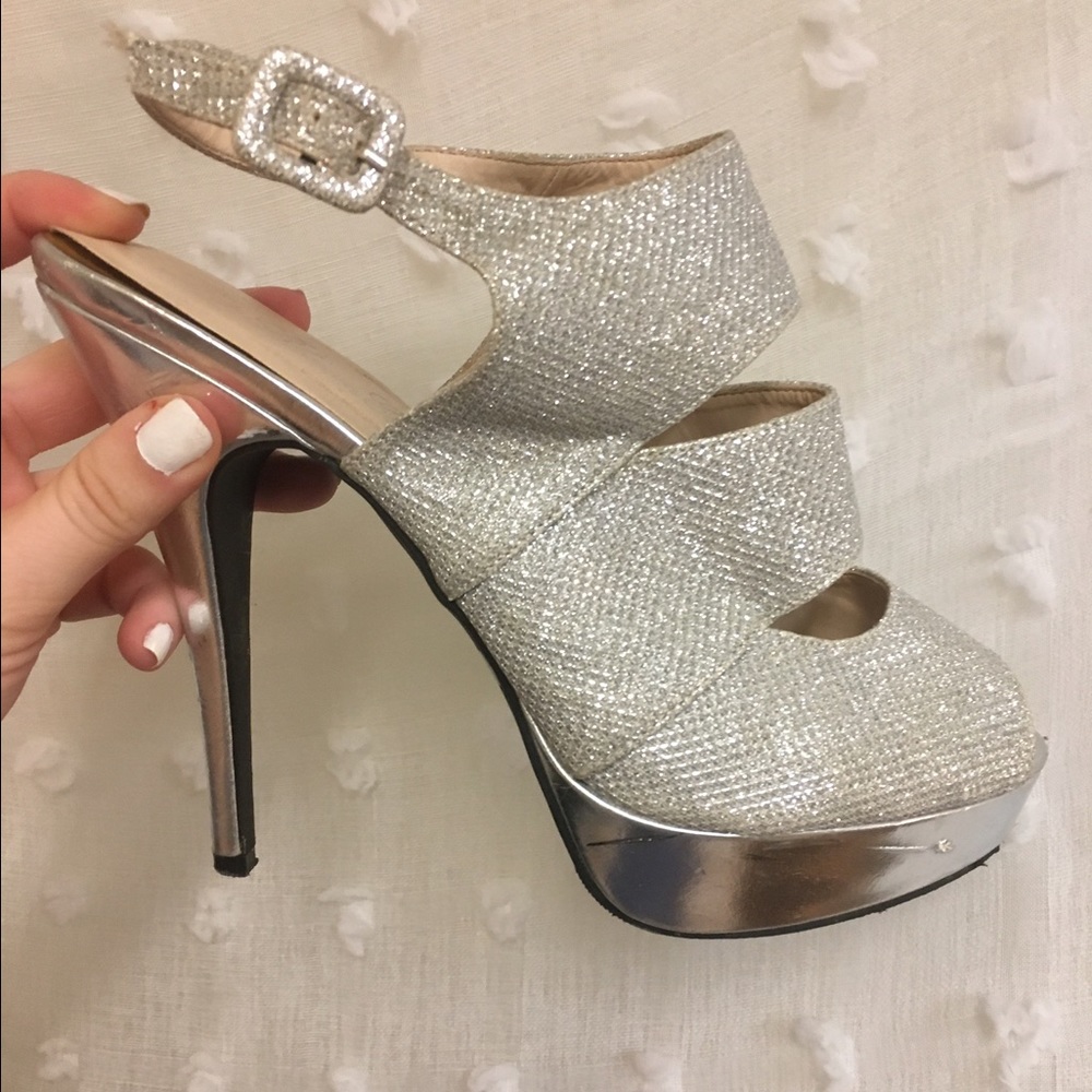 Silver Sparkly heels