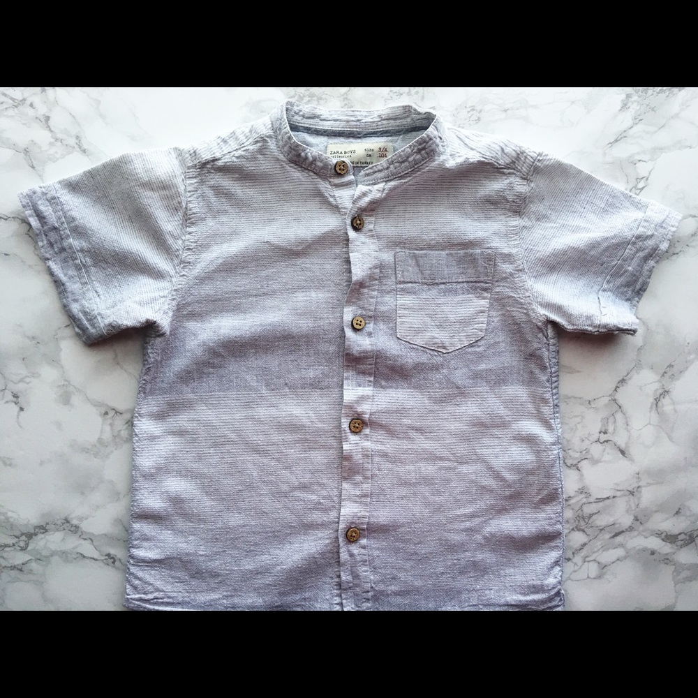 3T/4T Toddler Boys Zara Linen Button-up.