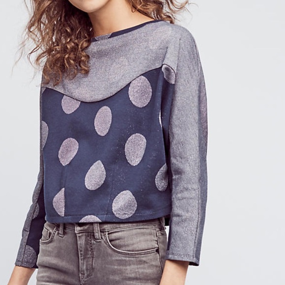 Anthropologie Tops - {Anthropologie} Metallic Dot Sweatshirt