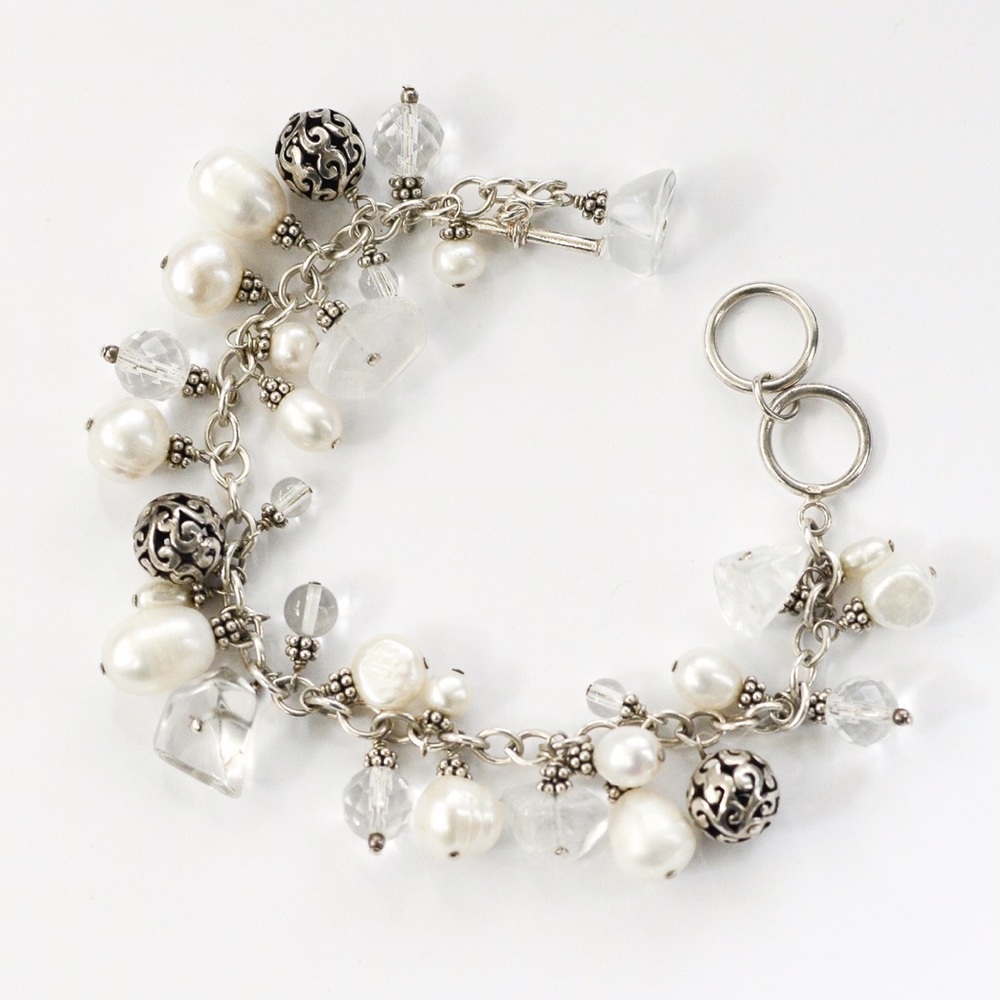 Silpada Pearl with CrystalsCharm Bracelet Rare