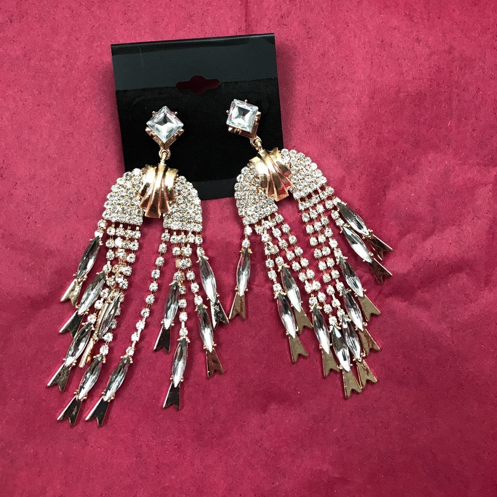 New Statement Crystal Gold Plated Earrings