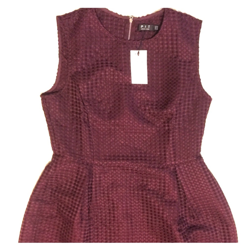 Burgundy textured party dress