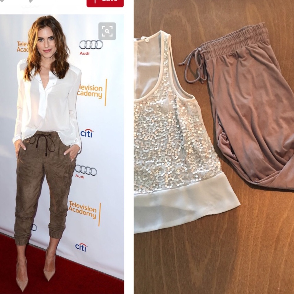 H.I.P. slouchy faux suede pants.