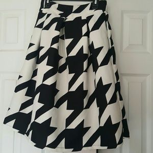 Fit and Flare Houndstooth Skirt