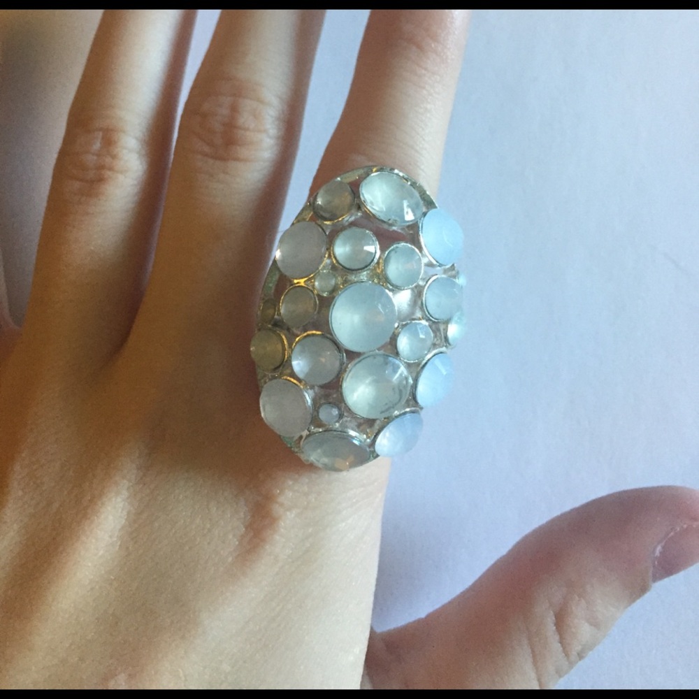 Silver bubble ring