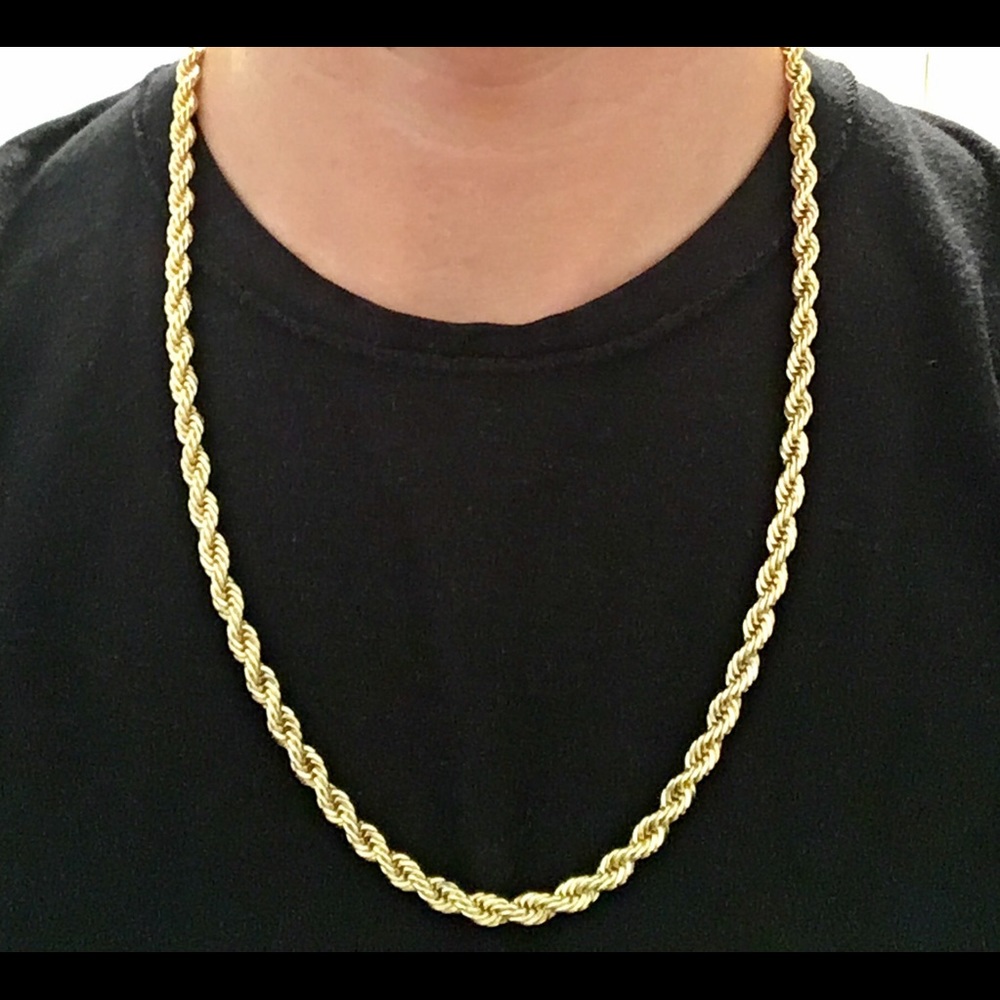 Gold Chain Rope Chain Necklace 24in 6mm