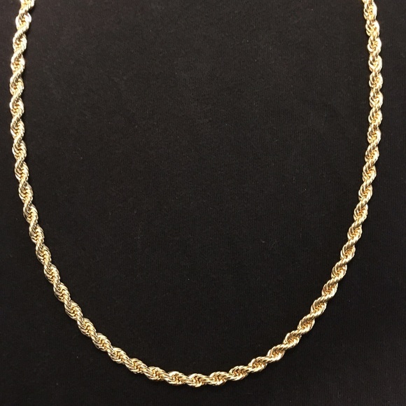 Gold Chain Rope Chain Necklace 24in 6mm - Picture 2 of 4