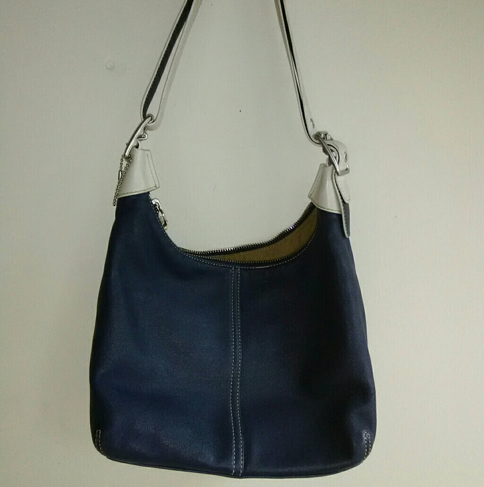 Blue and White Coach Purse