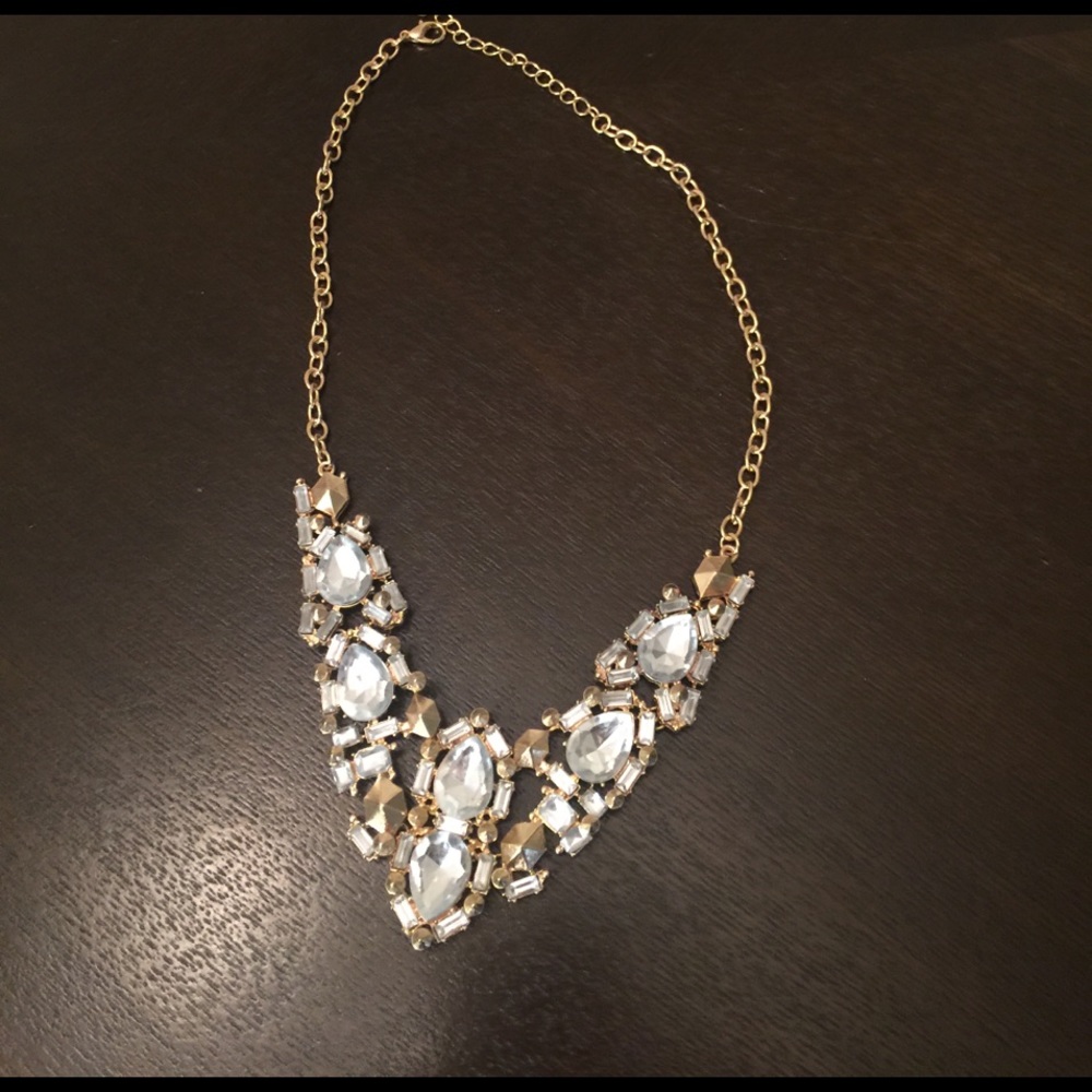 Stunning Gold with Rhinestone Necklace