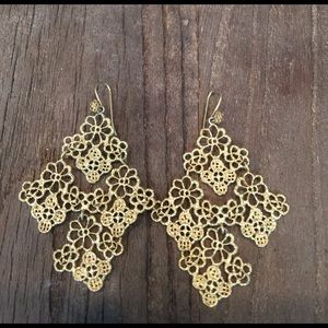 Stella & Dot Gold Lace Inspired Earrings