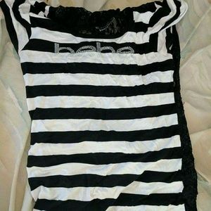 Bebe striped lace shirt