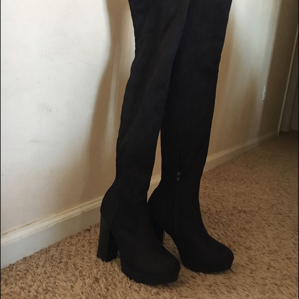 7.5 suede over-knee boots