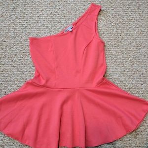 Peplum One Shoulder Top