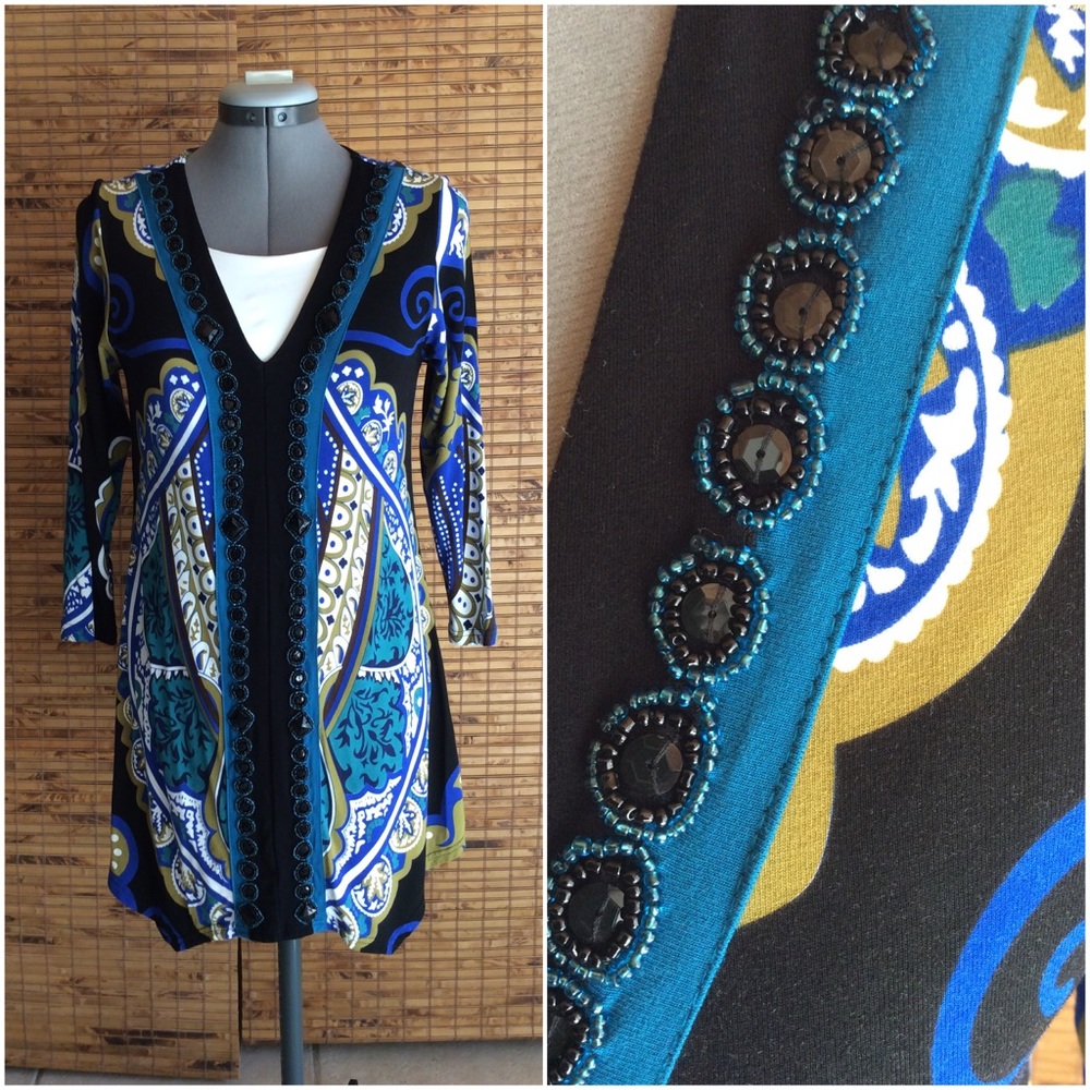 Vibrant Colored V Neck Tunic