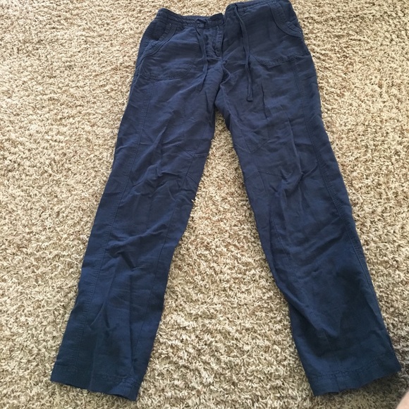 Navy linen pants - Picture 1 of 2