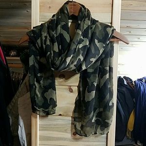 Long sheer camo scarf