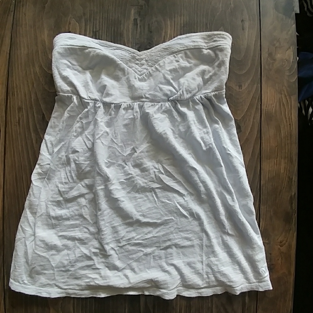 Light blue flowy tube top