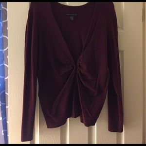 Maroon Runched Cardigan