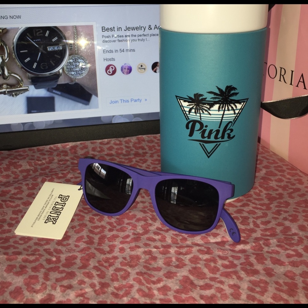 VS Bundle of Purple Sunglasses & Water Bottle