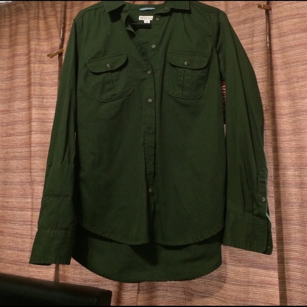 Olive green button up