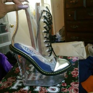 Jeffrey Campbell Janis clear wedge