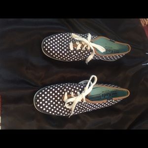 Size 8 keds navy polka dots