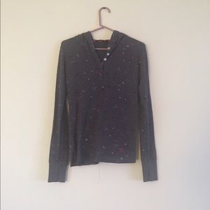 Hurley gray thermal scissors bows hoodie large