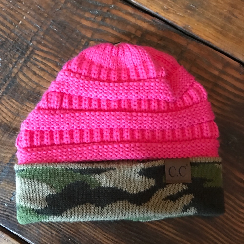 CC Pink and Camo Beanie