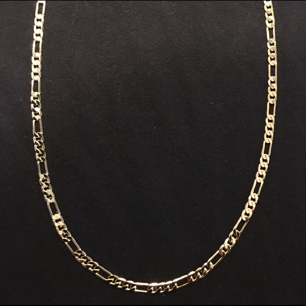 Gold Chain Figaro Link Necklace 24in 6mm - Picture 2 of 4