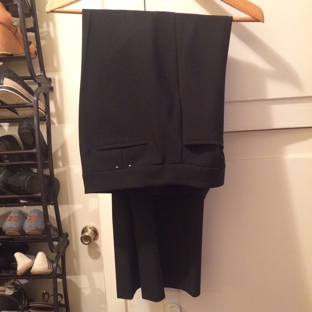 Anne Klein dress slacks, black with gold button