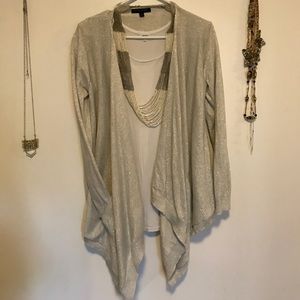 Banana Republic silver glitter cardigan
