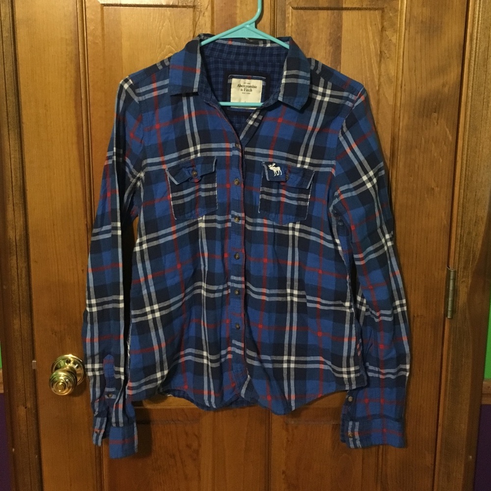 Abercrombie and Fitch plaid button down large