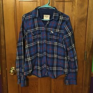 Abercrombie and Fitch plaid button down large
