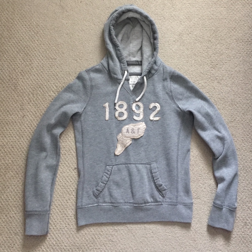 A&F Grey Waffle Lined Hoodie
