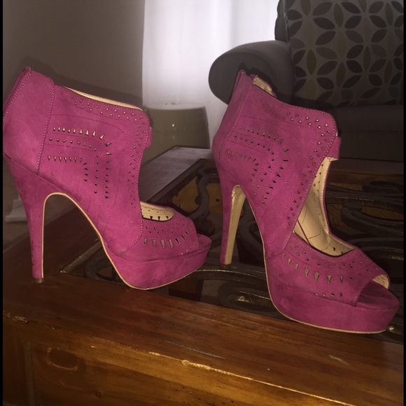 Pink suede booties sandals - Picture 1 of 1