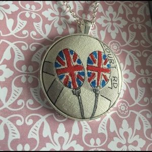 Handmade Designer Fabric Union Jack Pendant