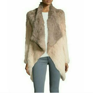 Reserved NWT Love Token Ombré Rabbit Fur Jacket
