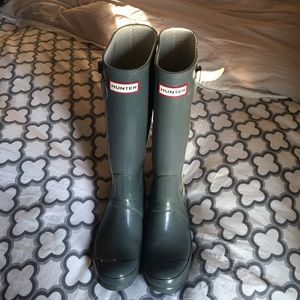 Hunter Boots - original grey gloss tall